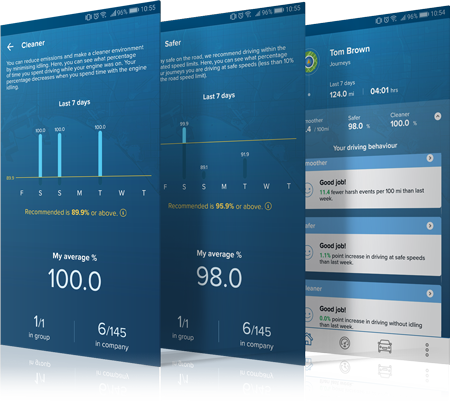Capture d'écran de l'application SmartDriver de Masternaut